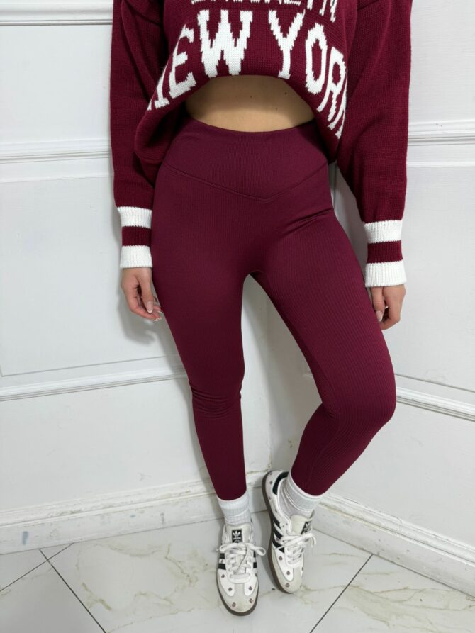 Leggins costina felpato